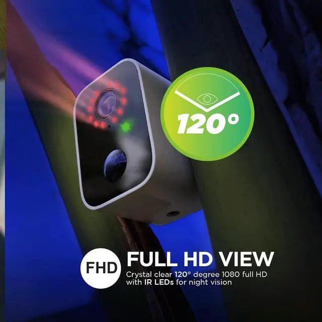 Alt view image 5 of 6 - Gadpiparty Home Zone Security ES06569G ES06569G 1080p Full HD Outdoor Wi-Fi Battery-Operated Smart Security Cameras System