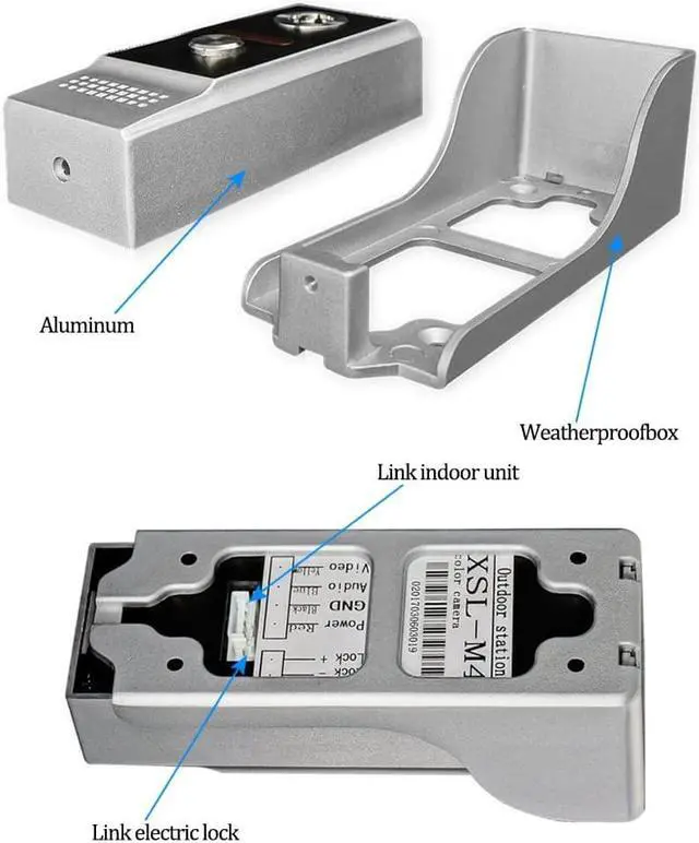 Alt view image 4 of 7 - Hand Held 4.3" Screen Monitor Video Intercom Door Phone System Waterproof Doorbell Camera Unlock Monitor Intercom