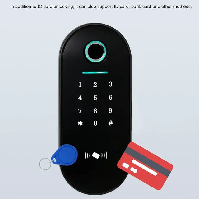 Alt view image 6 of 7 - Access Control System Fingerprint Password IC Card Entry Home Office Aluminum Alloy 13.56Mhz