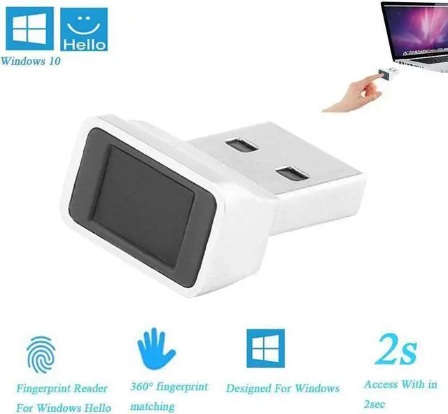 Alt view image 6 of 7 - USB Fingerprint Reader, Portable Security Key Biometric Fingerprint Scanner Support Windows 10 32/64 Bits with Latest Windows Hello Features