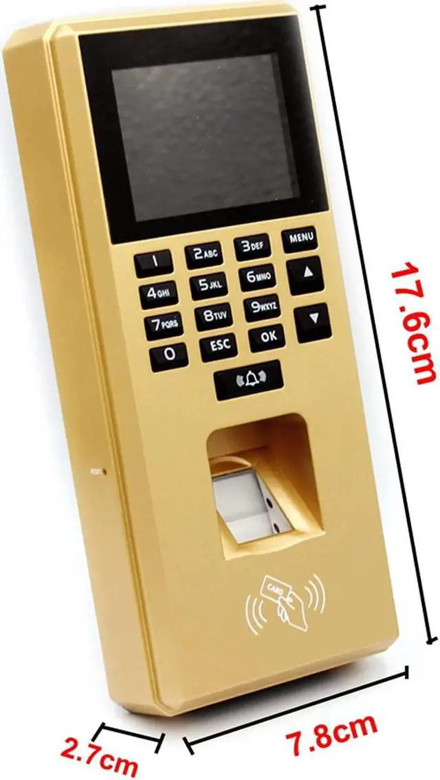 Alt view image 2 of 4 - Time Clock 2.4 Inch Fingerprint Access Control Keypad USB Biometric System Electronic Time Clock Recorder Attendance Machine Office Electronics Products,