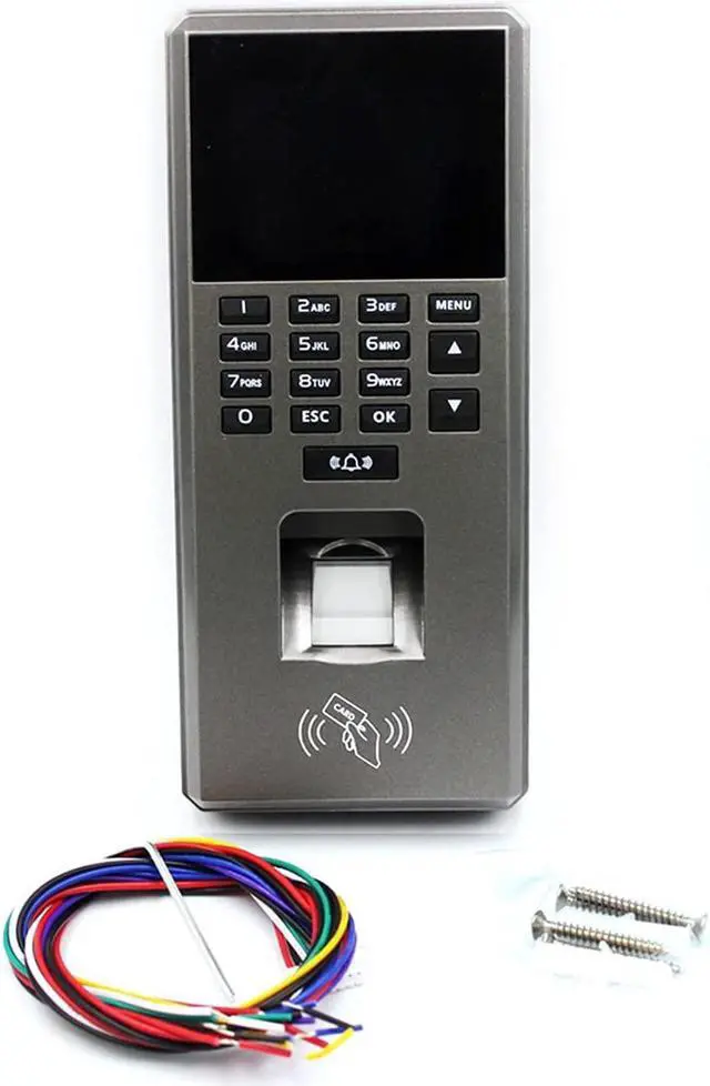 Alt view image 5 of 6 - Time Clock 2.4 Inch Fingerprint Access Control Keypad USB Biometric System Electronic Time Clock Recorder Attendance Machine Office Electronics Products (Color : Golden)
