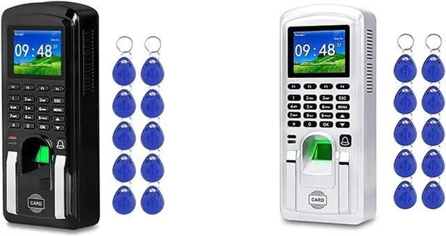 Alt view image 2 of 6 - Clocking in Machine, Fingerprint Access Control Biometric Time and Attendance Punch Clock for Employees,Nero,Nero