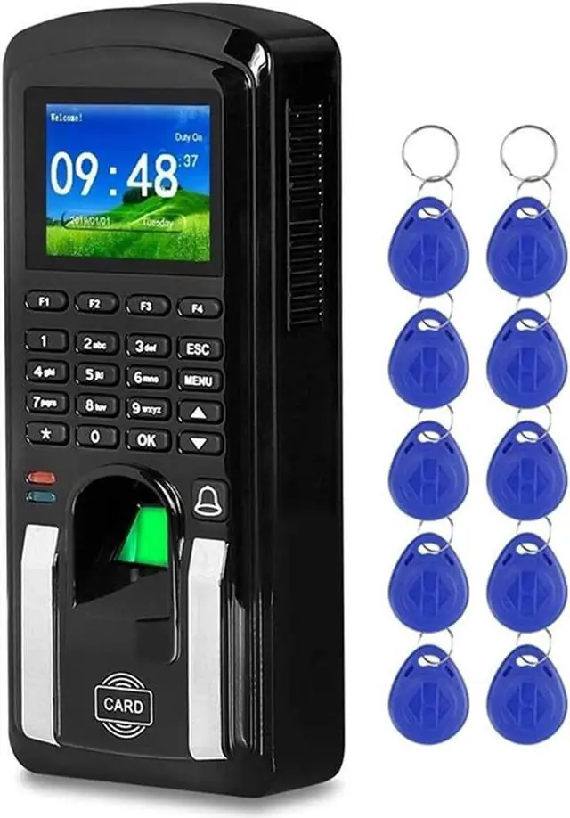 Main image of Clocking in Machine, Fingerprint Access Control Biometric Time and Attendance Punch Clock for Employees,Nero,Nero