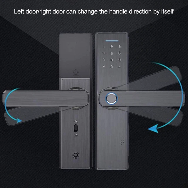 Alt view image 3 of 7 - 4-in-1 Biometric Fingerprint Smart Lock with Touchscreen Home Security, Black