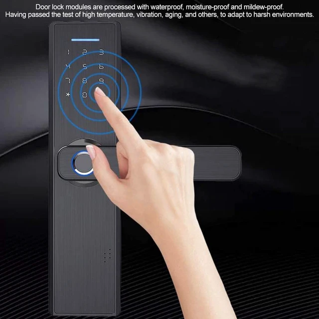 Alt view image 4 of 7 - 4-in-1 Biometric Fingerprint Smart Lock with Touchscreen Home Security, Black