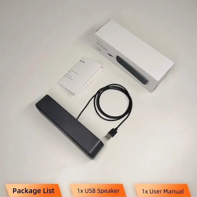 Alt view image 7 of 7 - [Upgraded] USB Computer /Laptop Speaker with Stereo Sound & Enhanced Bass Portable Mini Sound Bar for Windows PCs Desktop Computer and Laptops