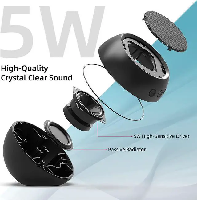 Alt view image 2 of 7 - [Single] USB Computer Speakers for Desktop, PC, Laptop, Small Plug-N-Play Speakers with Crystal-Clear Sound, Loud Volume, Rich Bass, Direct Volume Control