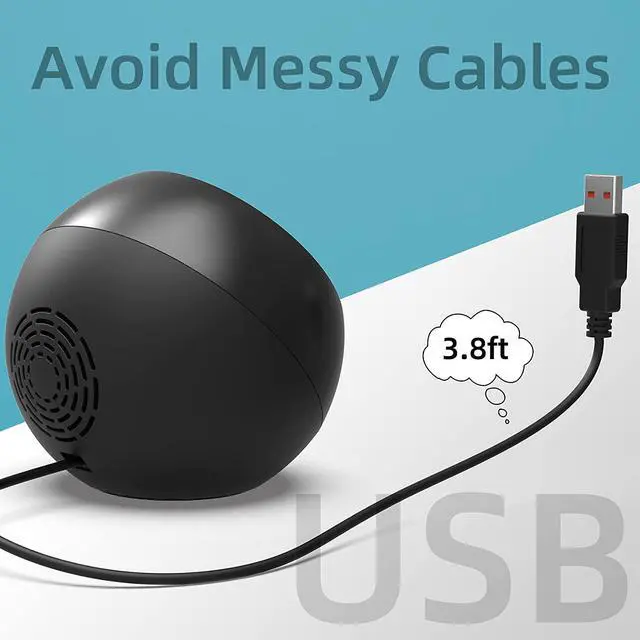 Alt view image 3 of 7 - [Single] USB Computer Speakers for Desktop, PC, Laptop, Small Plug-N-Play Speakers with Crystal-Clear Sound, Loud Volume, Rich Bass, Direct Volume Control