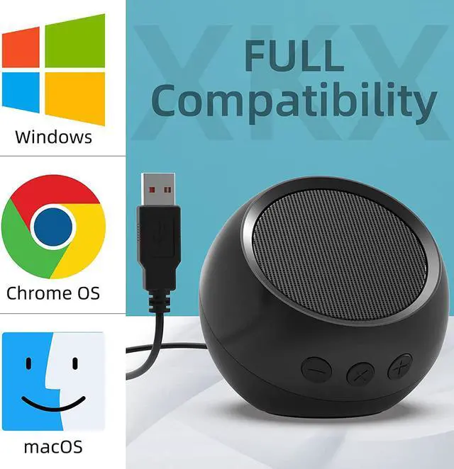Alt view image 5 of 7 - [Single] USB Computer Speakers for Desktop, PC, Laptop, Small Plug-N-Play Speakers with Crystal-Clear Sound, Loud Volume, Rich Bass, Direct Volume Control