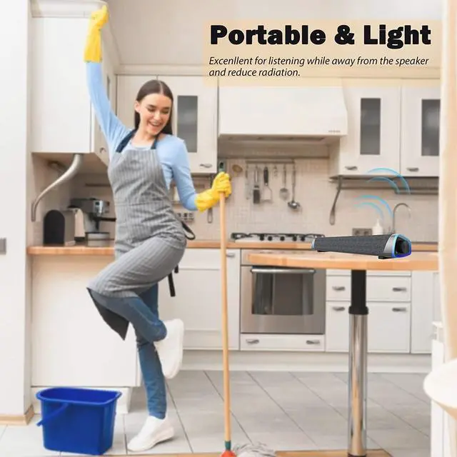 Alt view image 7 of 7 - Good Product Outlet R30 Computer Speakers, USB Powered Small PC Speakers, Colorful RGB Lights with Switch Button, Surround Sound Portable Computer Sound Bar Speaker for Desktop Laptop