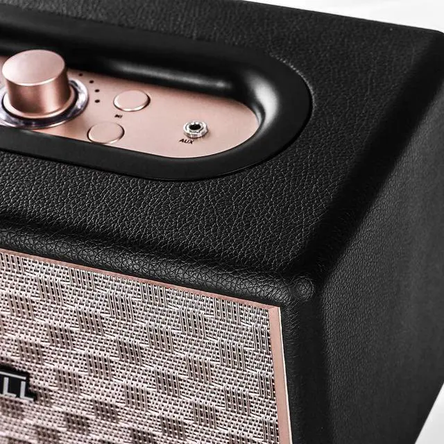 Alt view image 6 of 7 - Upgraded, Home Speaker for Turntable and Cellphone, Vintage Speakers with Premium Audio, Extended Bass and Treble, Knob for Volume Control, Toggle Switch, Wireless and 3.5mm AUX Input, AC Powered