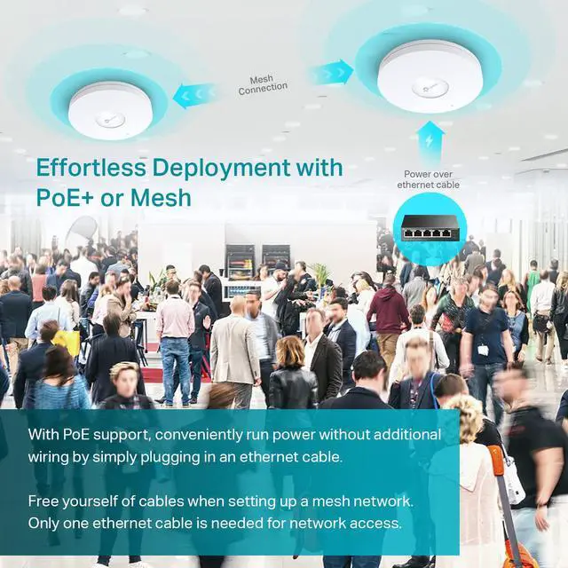 Alt view image 6 of 7 - TP-Link EAP620 HD | Omada WiFi 6 AX1800 Wireless Gigabit Access Point for High-Density Deployment | OFDMA, Mesh, Seamless Roaming & MU-MIMO | SDN Integrated | Cloud Access & Omada App | PoE+ Powered