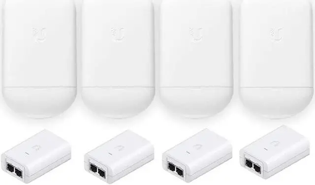 Main image of NanoStation AC loco NS-5ACL-US Loco5ac 5GHz 802.11ac airMAX CPE Radio 450Mbps Wireless Access Point (4-Pack) with PoE POE-24-7W-G Included (4-Pack)