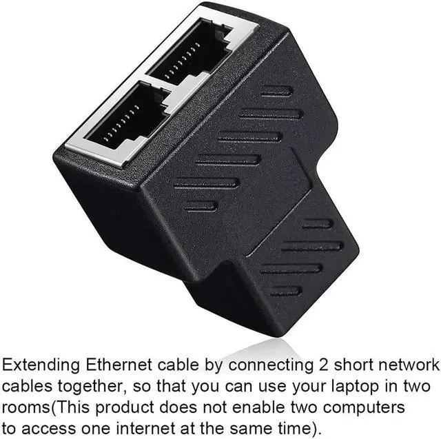 Alt view image 2 of 7 - hudiemm0B RJ45 Splitter, 2Pcs 1 to 2 LAN Ethernet Network Cable RJ45 Female Splitter Connector Adapter