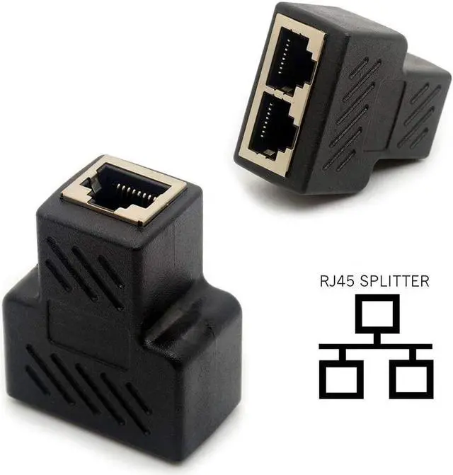 Alt view image 3 of 7 - hudiemm0B RJ45 Splitter, 2Pcs 1 to 2 LAN Ethernet Network Cable RJ45 Female Splitter Connector Adapter