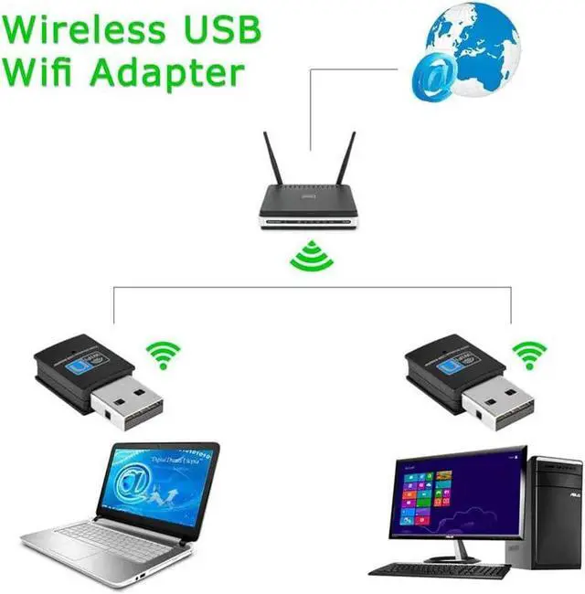 Alt view image 3 of 6 - WiFi Amplifier 300Mbps USB WiFi Wireless Adapter Black 2.0 Network Card for PC Desktop Laptop (Color : As Shown Size : One Size)