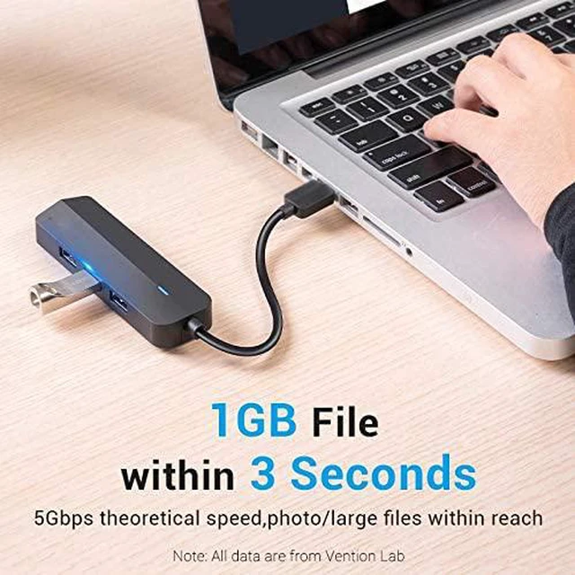 Alt view image 2 of 6 - WQQ USB 3.0 to RJ45 Gigabit Ethernet Adapter with 3 USB Expansion Ports and Power Supply Port for Network Hard Disk and PC/Mac