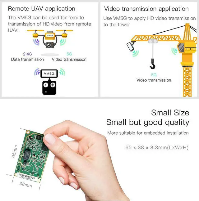 Alt view image 4 of 7 - VONETS VM5G WiFi Module Dual Band 2.4G+5G AC1200 Industrial High Power Wireless Bridge Ethernet WiFi Hotspot Extender Repeater RJ45 Adapter DIY Engineering Network Device with 4 Antennas
