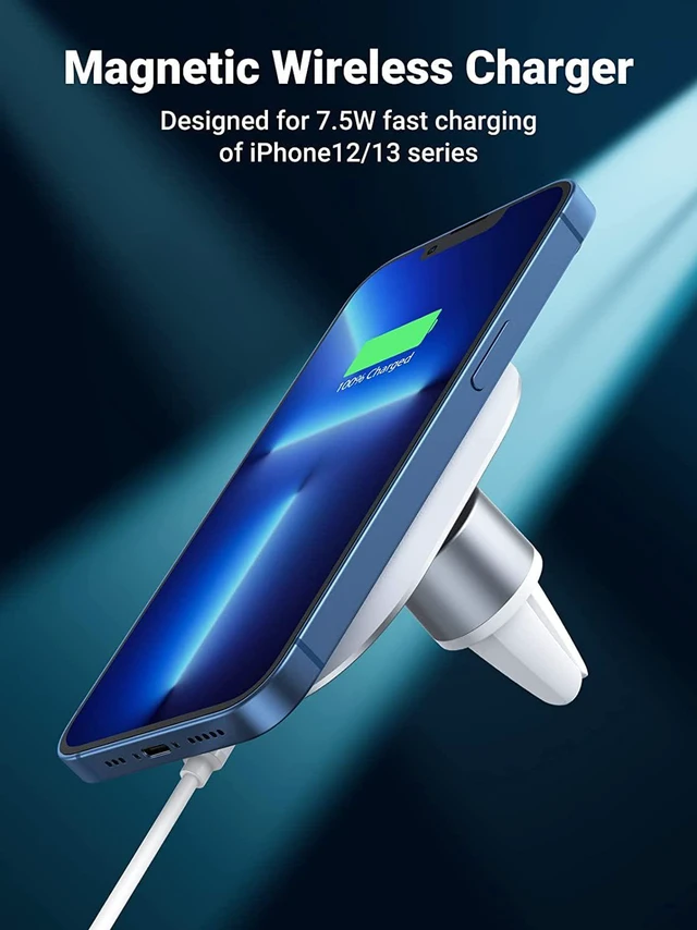 Alt view image 3 of 7 - UGREEN Magnetic Wireless Car Charger, Wireless Car Charger Mount, Magnetic Car Charger Qi-Certified 15W Max Compatible with iPhone 13 Series 12/12 Pro/12 Pro Max/12 Mini