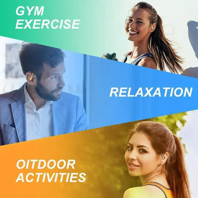 Alt view image 7 of 7 - Donerton Wireless Earbud, Bluetoth 5.1 Sport Headphones with Charging Case, 10Hours Single Playtime Earhooks Headset, Wireless Earphone 6D Stereo HiFi Sound Noise Cancellin, Orange