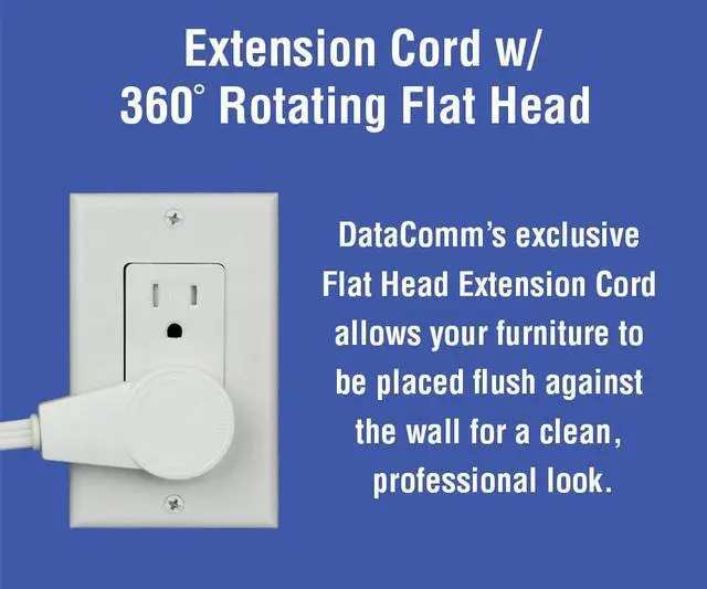 Alt view image 4 of 7 - DATA COMM 45-0024-WH Recessed Pro-Power Kit with Duplex Receptacle and Straight Blade Inlet, White