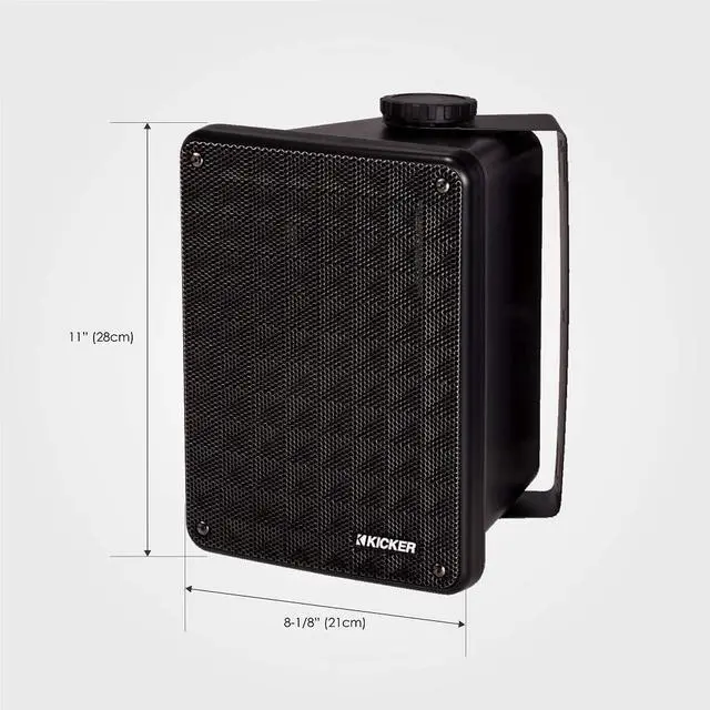 Alt view image 5 of 7 - KICKER KB6B 2-Way Full Range Indoor Outdoor Speakers (Pair) Weatherproof Speakers for Patio Garage Poolside in-Home, 6.5 inch woofer, 2x5 inch Horn Tweeter Black