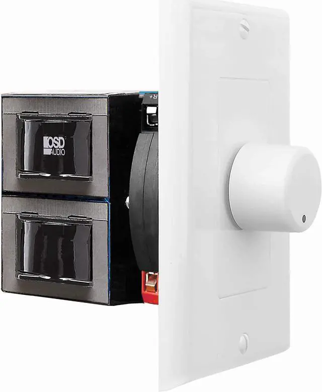 Main image of 300W in Wall Volume Control Impedance Matching for Home Speakers, Rotary Knob White SVC300