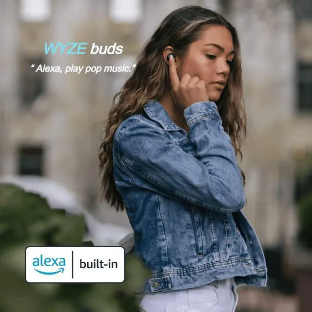 Alt view image 6 of 7 - WYZE Wireless Earbuds 5.0 Bluetooth Headphones with IPX5 Sweat Resistance, 30 dB Noise Reduction,4 Voice-Isolating Mics, Alexa Built-in True Wireless Earbuds,Charging Case, Workout,Sports