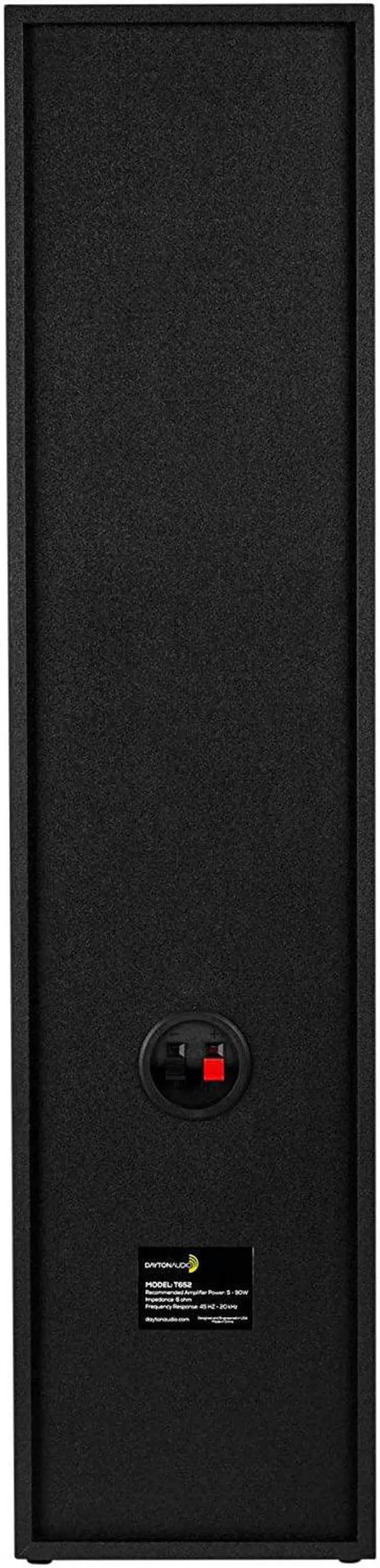 Alt view image 4 of 5 - Dayton Audio T652 Dual 6-1/2" Woofers and 5/8" Dome Tweeter 2-Way Tower Speaker Pair - 30" Inches Tall - 90 Watts RMS, 150 Watts Max, 6 Ohms Impedance (4 to 8 Ohms Compatible)