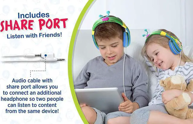 Alt view image 4 of 7 - Cocomelon Toddler Headphones for School, Home or Travel, Wired Headphones for Kids Includes Share Port, Designed For Fans of Cocomelon Toys and Merchandise