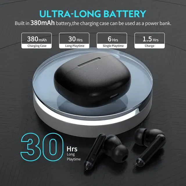 Alt view image 4 of 7 - QCY HT03 Hybrid Active Noise Cancelling Wireless Earbuds, Built-in 6 Microphones Headphones, IPX5 Waterproof Bluetooth 5.1 Stereo Earphones, QCY App, Immersive Sound Premium Deep Bass Headset