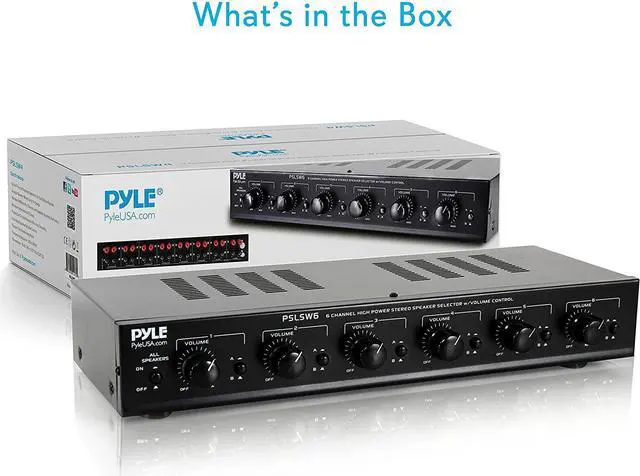 Alt view image 7 of 7 - 6 Channel Speaker Selector Switch - Multi Zone A B Speaker Distribution Controller Box w/ Independent Audio Source Volume Control, Supports Home Theater Stereo Receiver System - Pyle PSLSW6