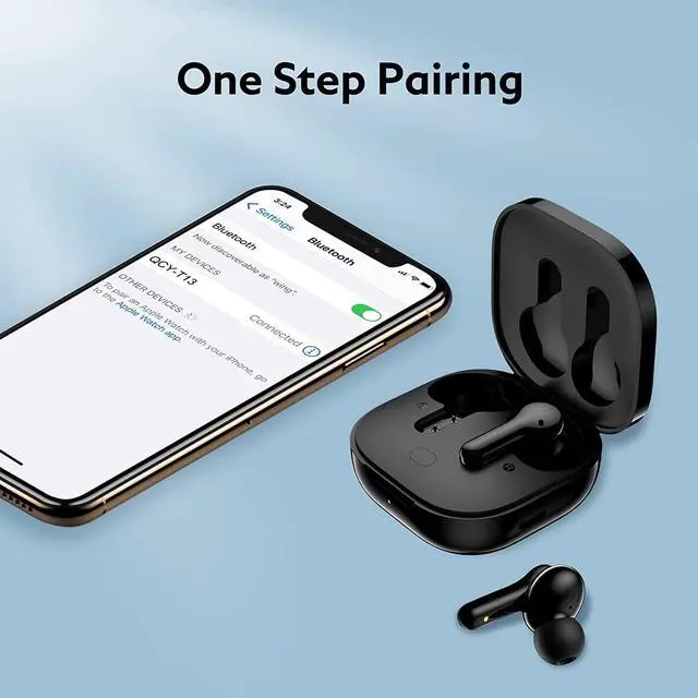 Alt view image 5 of 7 - QCY T13 True Wireless Earbuds Bluetooth 5.1 Headphones Touch Control with Wireless Charging Case Waterproof Stereo Earphones in-Ear Built-in Mic Headset 40H Playtime (Black)