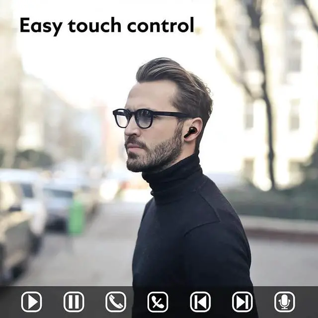 Alt view image 6 of 7 - QCY T13 True Wireless Earbuds Bluetooth 5.1 Headphones Touch Control with Wireless Charging Case Waterproof Stereo Earphones in-Ear Built-in Mic Headset 40H Playtime (Black)