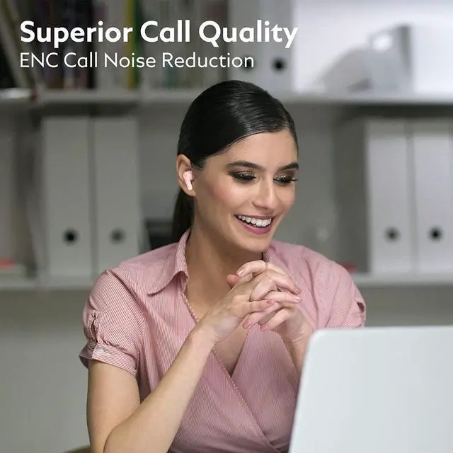 Alt view image 6 of 7 - QCY T13 True Wireless Earbuds Bluetooth 5.1 Headphones Touch Control with Wireless Charging Case Waterproof Stereo Earphones in-Ear Built-in Mic Headset 40H Playtime (Pink)