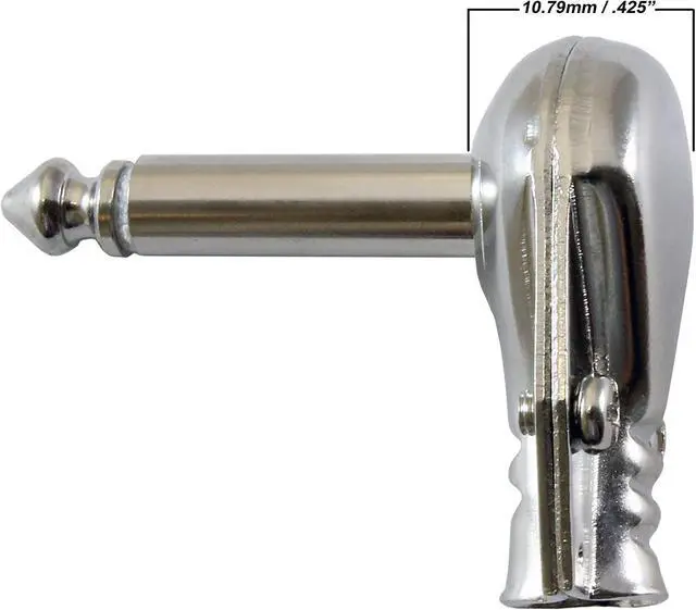 Alt view image 3 of 6 - 1/4" Right Angle Plugs TS Mono Flat Low Profile Pancake Style for Speaker Cables, Patch Cables, Snakes - Male 1/4 Inch Phono 6.3mm Phone Plug Bulk - 20 PACK