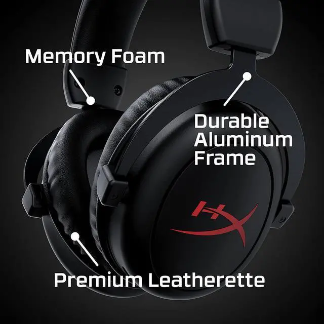 Alt view image 4 of 7 - HyperX Cloud Core  Wireless Gaming Headset for PC, DTS Headphone:X Spatial Audio, Memory Foam Ear Pads, Durable Aluminum Frame, Detachable Noise Cancelling Microphone,Black