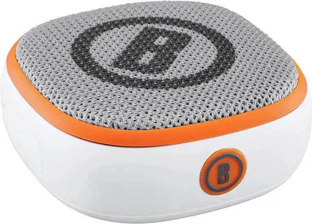 Main image of Bushnell Disc Jockey -Bluetooth -Speaker, Lightweight Disk Golf -Speaker with Distance to Basket -GPS, White/Orange, Small