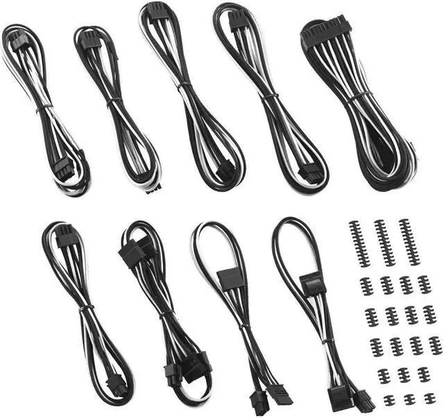 Main image of CableMod E-Series Classic ModFlex Sleeved Cable Kit for EVGA G5 / G3 / G2 / P2 / T2 (Black + White)