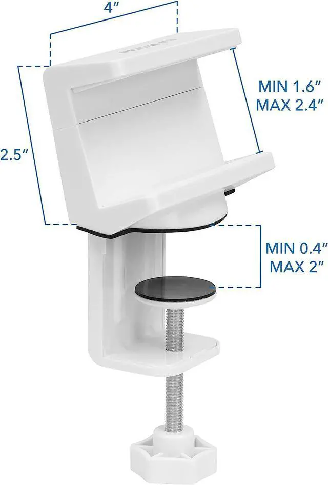 Alt view image 3 of 7 - Mount-It! Power Strip Holder Clamp Desk Mount with Included Surge Protector | White Desktop Power Outlet with 3 USB Ports and 3 AC Power Outlets | Adjustable Power Strip Clamp Mount