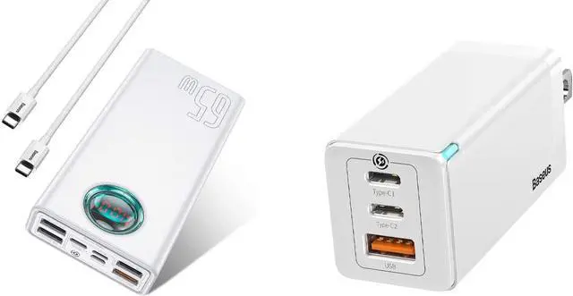 Main image of Baseus 30000mAh 65W Portable Charger & 65W 3 Port Foldable USB C Wall Charger[GaN Tech]
