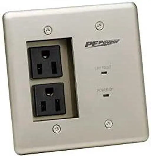 Main image of Panamax MIW-POWER-PRO-PFP Power Outlet Faceplate - Silver
