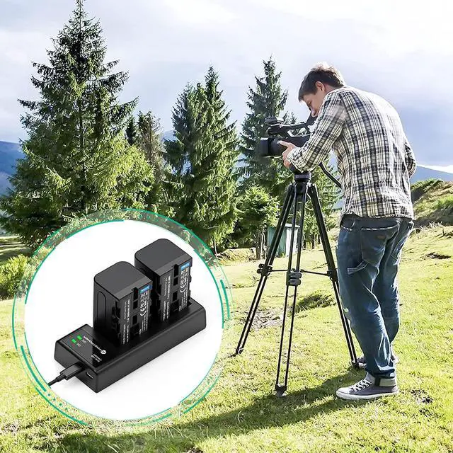 Alt view image 7 of 7 - FirstPower NP-F750 Battery (2-Pack/5600mAh) and Dual USB Charger for Sony NP-F550 F570 F750 F770 F960 F970 Battery Sony CCD-TRV215 CCD-TR917 CCD-TR315 HDR-FX1000 HDR-FX7 HVR-V1U HVR-Z7U HVR-Z5U