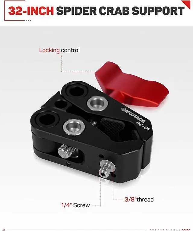 Alt view image 2 of 7 - PC-01 Camera Clamp Mount Super Clamp with 1/4" & 3/8"