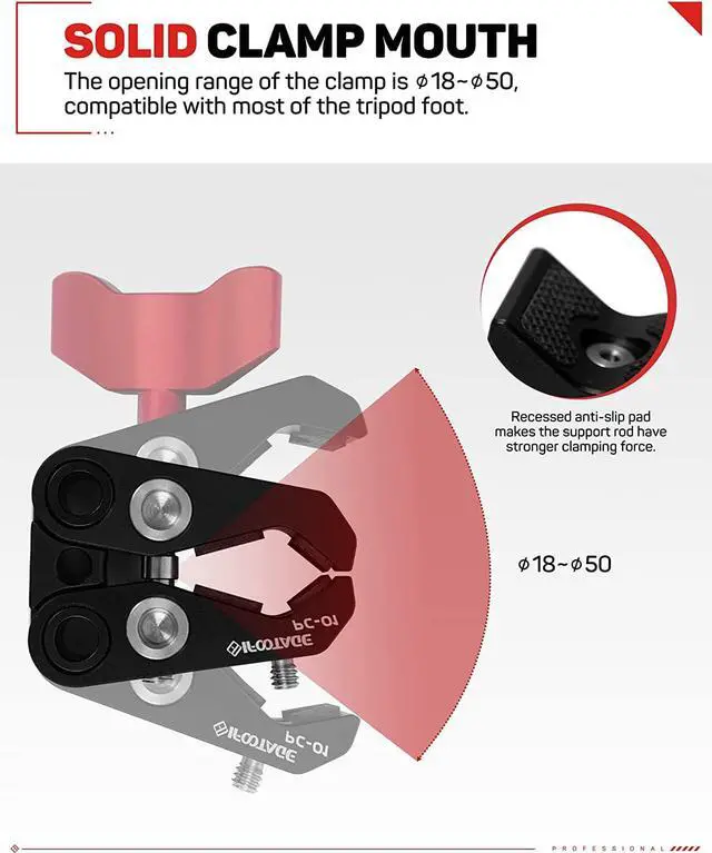 Alt view image 3 of 7 - PC-01 Camera Clamp Mount Super Clamp with 1/4" & 3/8"