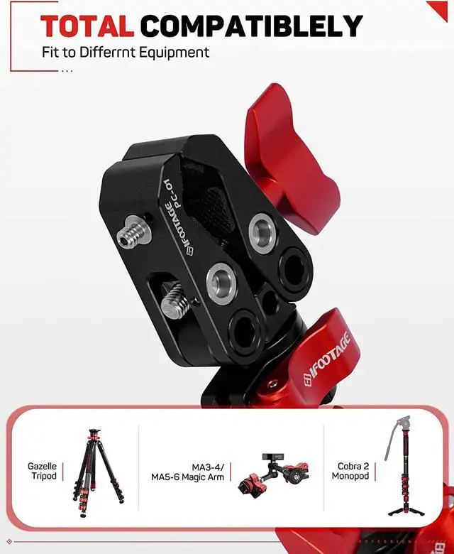 Alt view image 6 of 7 - PC-01 Camera Clamp Mount Super Clamp with 1/4" & 3/8"