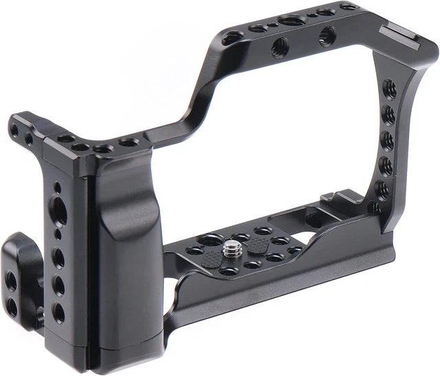 Main image of EOS M50 Mark II Camera Cage for Canon M50II/M50/M5 Mirrorless Vlogging Cameras with Cold Shoe, Handle Locating Holes & Multiple 1/4" 3/8" Screw Holes