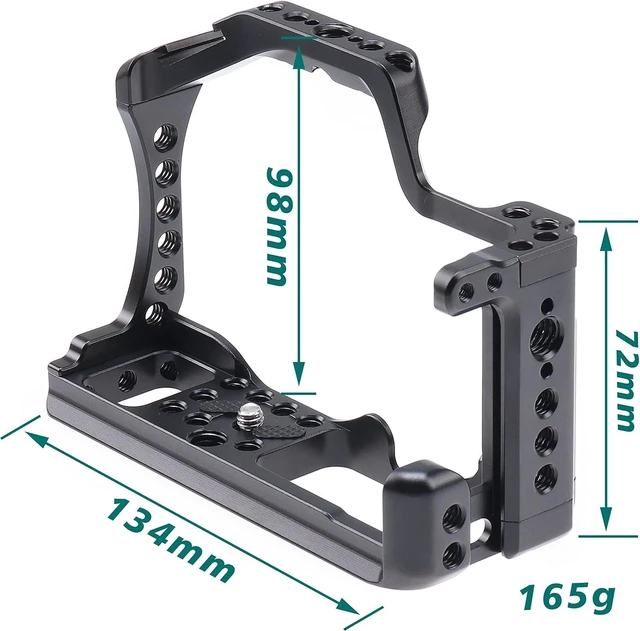Alt view image 5 of 6 - EOS M50 Mark II Camera Cage for Canon M50II/M50/M5 Mirrorless Vlogging Cameras with Cold Shoe, Handle Locating Holes & Multiple 1/4" 3/8" Screw Holes