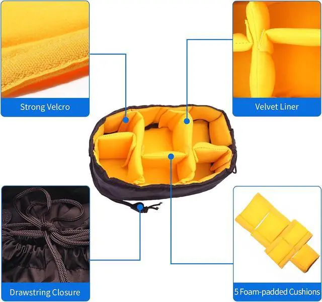 Alt view image 3 of 7 - High-Capacity Shockproof DSLR SLR Camera Padded Bag Case